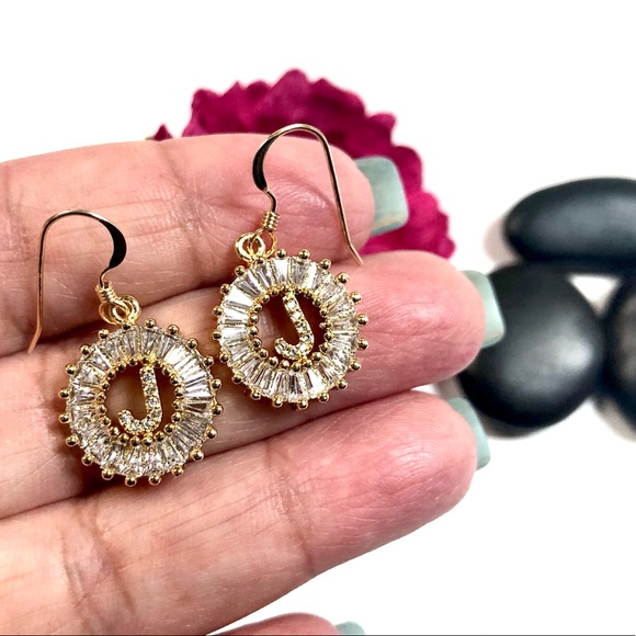 Initial J Earrings, Letter J, Personalized J, Boho - Picture 2 of 9